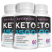 (3 Pack) Keto Advanced 1500 – Keto Diet Pills, Keto BHB Salts for Appetite Suppressant & Carb Blocker - Help Boost Energy & Metabolism