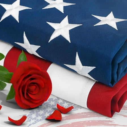 Super Strong American Flag,3x 5 American Flag Outdoor Heavy Duty,3by 5 US Flags with Embroidered Stars,3' x 5' For Outside,Embroidered USA 3x5