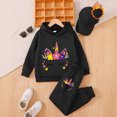 thumbnail image 2 of Kaprioy Baby Girl Fall Winter Clothes Toddler Girl Clothes Baby Girls Clothes Girls 2PCS Fall Winter Hoodie Outfits Set Print Toddler Girls Long Sleeve Top Pants Set, 2 of 7