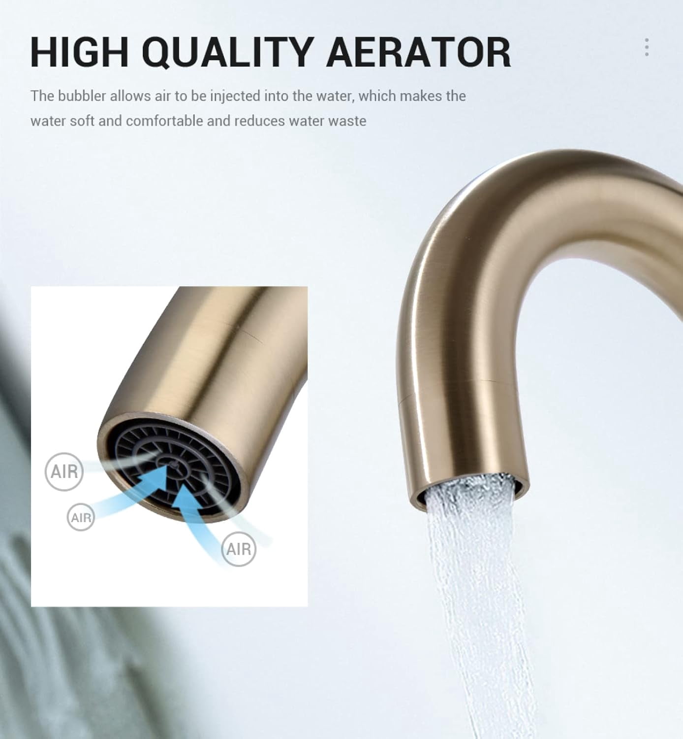 Vintage Bathroom Faucet, 360 Degree Swivel Spout Bathroom Sink Faucet, Bathroom Vanity Faucets Three Hole, Brass Faucet Bathroom, Double Handles Bathroom Sink Faucet, Gold