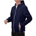 thumbnail image 2 of Tiqkatyck Trench Coat Summer and Fall Men and Women's Lightweight Windproof and Sunscreen Clothing with Fluorescent Zippers Plus Size Tops Clearance Long Sleeve Tops Navy XXL, 2 of 3