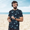 thumbnail image 4 of Wukai Beautiful Butterflies Print Men's Short-Sleeved Mesh T-Shirt,Quick-Dry Short Sleeve Workout T-Shirt-X-Small, 4 of 8