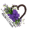 thumbnail image 2 of Heart-Shaped Hand-Woven Artificial Flower Wreath, Decorative Door Hanging Wreath with Lifelike Blooms, Durable Faux Floral Design for Home & Events, Adds Romantic Charm to Entryways/Walls, 17.7in, D, 2 of 5