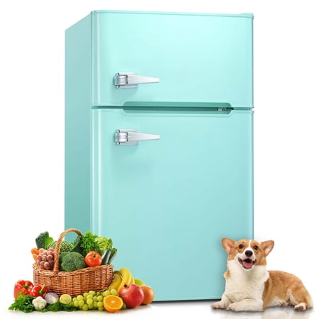 KissAir 3.2 Cu.Ft Mini Vintage Refrigerator, Black