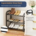thumbnail image 2 of Sindcom 3 Tier Expandable Shoe Rack, Black Metal Shoe Shelf Organizer Storage for Closet, Space Saving Shoe Rack for Entryway, 2 of 9