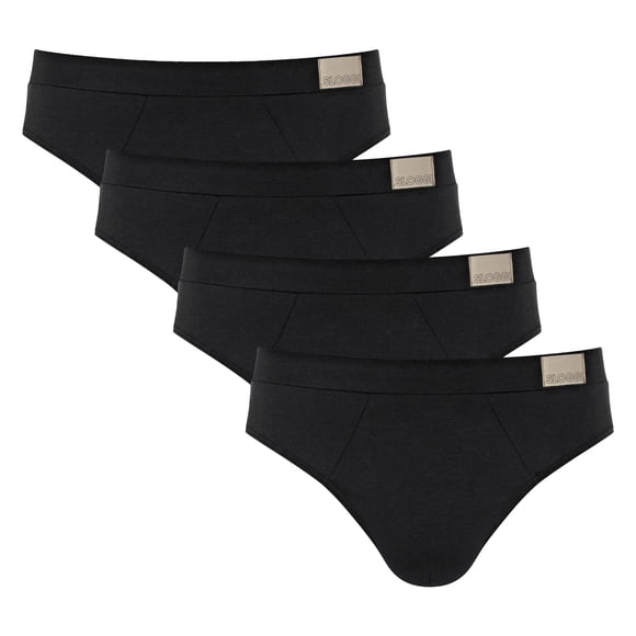 Sloggi men's briefs, 4-pack - GO Natural Brief C4P, pants, cotton stretch Black S (Small)