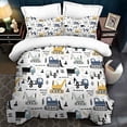 thumbnail image 2 of MIBNCE Kids Cartoon Excavator Bedding Comforter Sets for Boy and Girls,Cartoon Engineering Vehicle Bedding Set,Construction Truck Pattern Comforter Set with 2 Pillowcases,Twin Size,Style A, 2 of 7