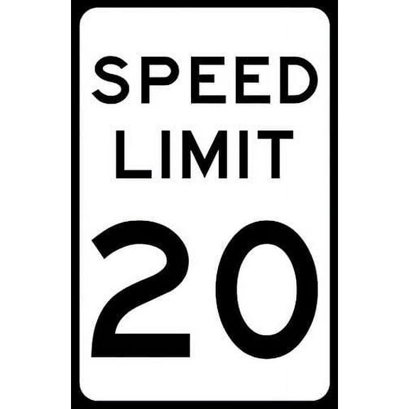 Traffic & Warehouse Signs - Speed Limit 20 MPH Sign 12 x 8 Aluminum Sign Street Weather Approved Sign 0.04 Thickness - 1 Sign