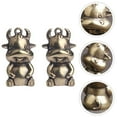 thumbnail image 3 of 2Pcs Brass Ox Keychain Pendant Mini Ox Desktop Decoration DIY Cow Ornament, 3 of 7