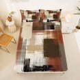 thumbnail image 5 of Homewish Aesthetic Oil Painting Queen Sheets,Geometric Abstract Queen Sheet Sets,Brown,4-Piece,1 Flat Sheet, 1 Fitted Sheet and 2 Pillowcases, 5 of 6