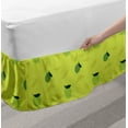 thumbnail image 2 of Lime Bed Skirt, Silhouette of Citrus Fruit with Leaf Background Healthy Life Tropical Food, Elastic Bedskirt Dust Ruffle Wrap Around for Bedding Decor, 4 Sizes, Lime Green Apple Green, by Ambesonne, 2 of 2