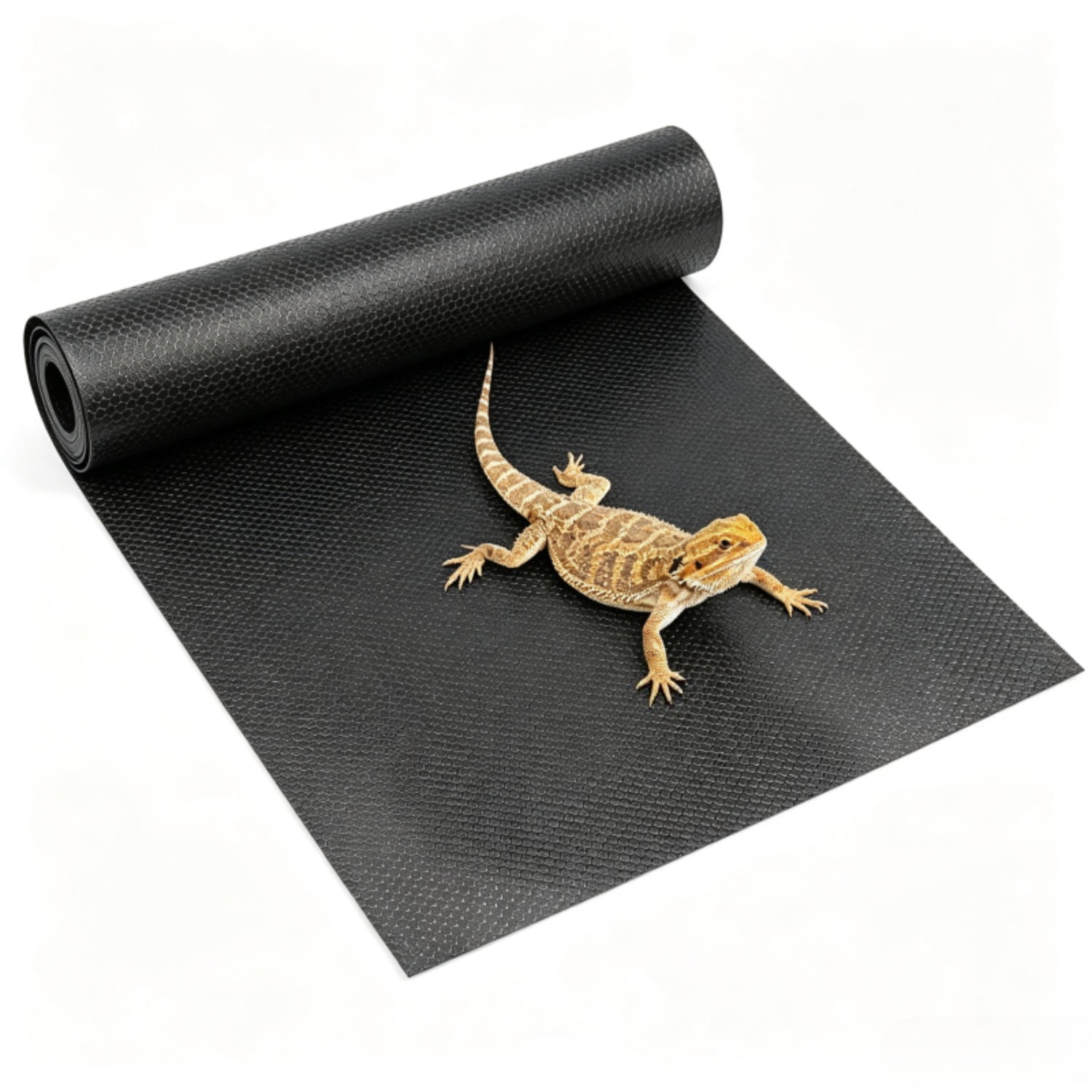Reptile Carpet Tank Accessories Mat for Leopard Gecko, Bearded Dragon (Black)