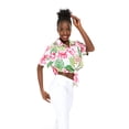 thumbnail image 3 of Women's Hawaiian Tie Front Crop Top Aloha Shirt in Sandy Beach Lotus and Orchid 2XL, 3 of 5