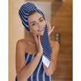 thumbnail image 7 of Navy Blue Striped Towel Set of 3, Soft Microfiber Bath Towels, Hand Towel, Washcloths, Navy Blue White Farmhouse Stripes Quick-Dry Absorbent Towels for Bathroom Kitchen Hotel Beach Gym Spa, 7 of 7