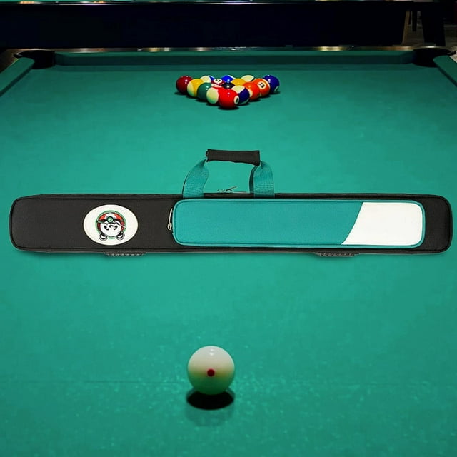 DYNWAVECA Étui pour Queue de Billard Boîte pour Tige de Billard 5 Trous Conteneur de Voyage Extérieur avec Fermeture Éclair Équipement Sac pour Queue de Billard Boîte de Rangement Vert