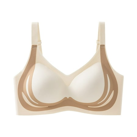 YEJIMAN Super Gather Bra Soft Comfortable Gather Bra Wireless Bra Bra Women Lingerie Everyday Sports Bras  Beige Long Underwear Women  Nylon Spandex Womens Underwear Cotton