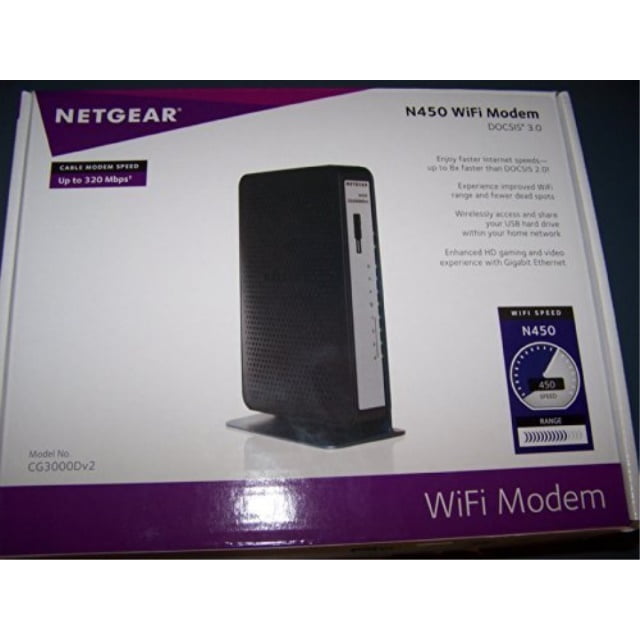 netgear cg3000dv2 n450 wireless cable modem router, docsis 3.0