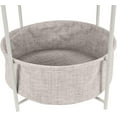 thumbnail image 6 of Basics Round Storage End Table, Nightstand with Cloth Basket, Bedside Table, White/Heather Gray, 17.7" L x 17.7" W x 18.9" H, 6 of 6