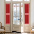 thumbnail image 2 of No Glue Heat Blocking Window Flims, Red Geometric Window Privacy Film Frosted, White Greek Key Design Burlap Modern Art Peep-proof Door Windows Tint for Bathroom, Dormitory, 17.7 x 78.7 Inches, 2 of 9