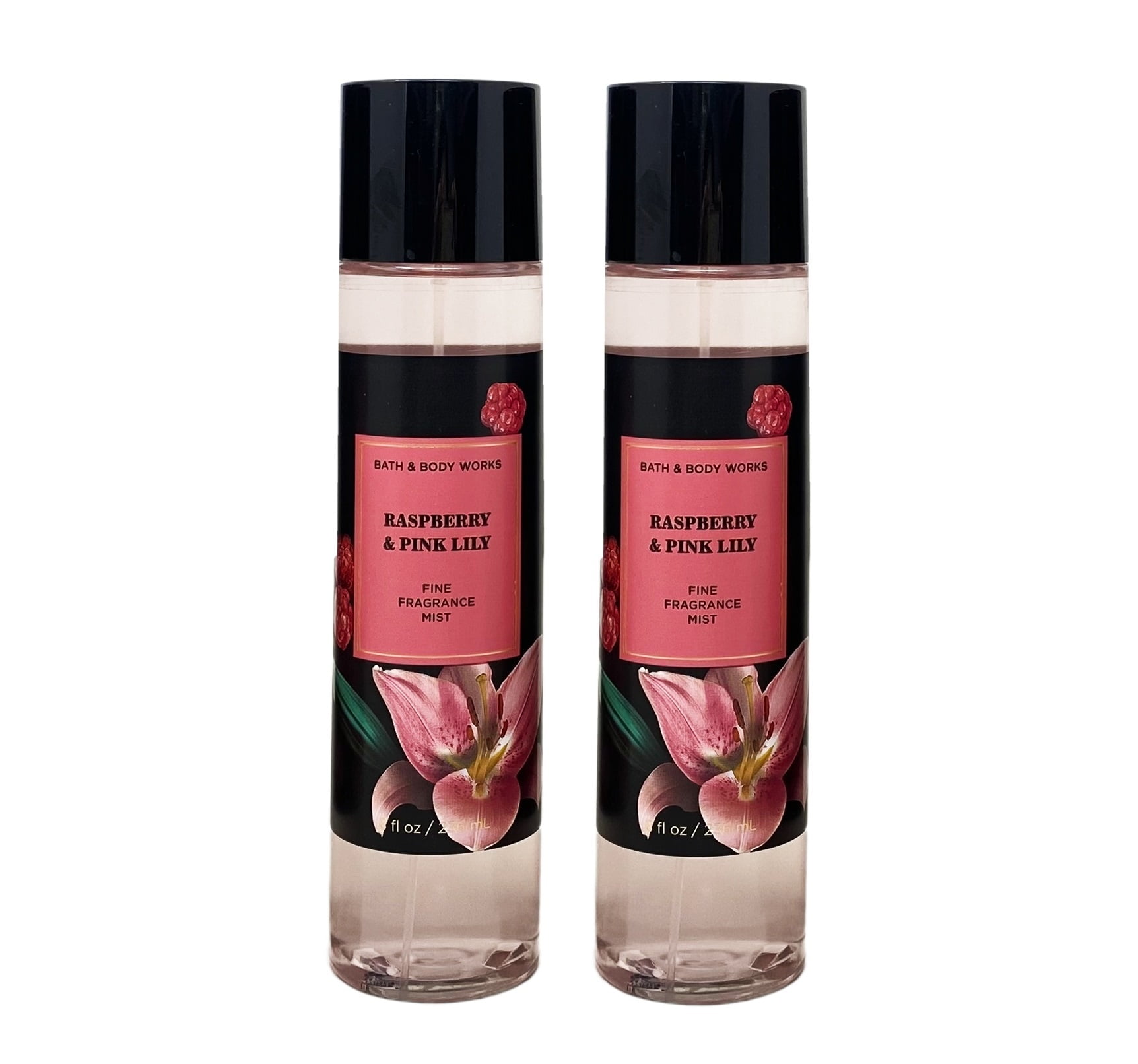 Bath And Body Works Raspberry And Pink Lily 2 Piece Fine Fragrance Mist Value Pack 8 Fl Oz 236
