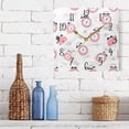 thumbnail image 6 of WOBOGO A Pattern Of Pink Alarm Clocks Wall Clock 7.78 Inch Battery Operated Silent Unit Square Rustic Vintage Style for Home Bedroom Office Black Pointer, 6 of 8