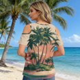 thumbnail image 4 of ASDFVBKG Womens V Neck Cold Shoulder Tops Short Sleeve Summer T Shirts Basic Tees Pink L, 4 of 4