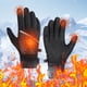 thumbnail image 1 of Guantes de ciclismo de invierno Hombre | Guantes deportivos acolchados a prueba de viento compatibles con pantalla táctil Empuñadura de panal ajustable para muñeca para montar al aire libre, pesca y, 1 of 3