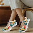 thumbnail image 4 of Psesaysky Colorful Stripes Casual Shoes for Ladies Girls Light Shock-Absorption Velcro Sneakers Easy to Wear Size 5.5-10, 4 of 7
