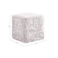thumbnail image 2 of HomePop Faux Fur Poof Ottoman, White, 2 of 2