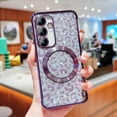 thumbnail image 5 of for Samsung Galaxy S23 FE 5G Case Magnetic Compatible with MagSafe Cute Leopard Bling Glitter Women Phone Case Luxury Plating Clear Camera Cover Shockproof Soft Bumper for S23 FE 6.4 " (Deep Purple), 5 of 6