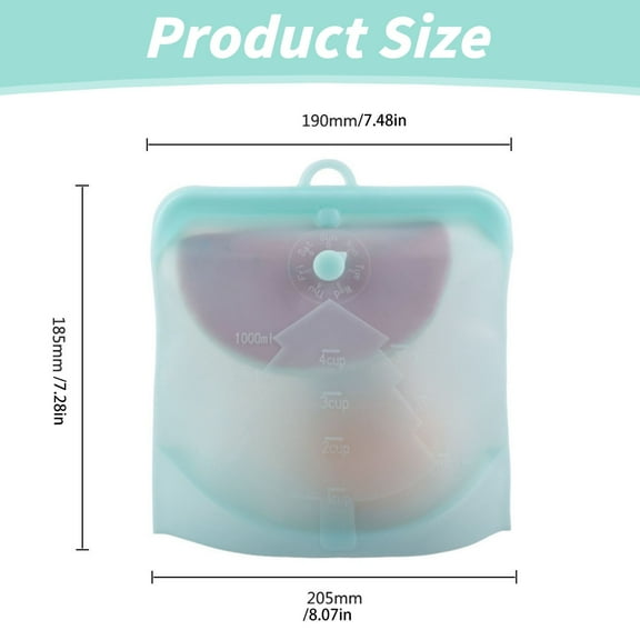 Clearance Sale！Reusable Silicone Food Storage Bag Sandwich Bag Sealed Freezer Bag Liquid Snack Lunch Fruit Fresh Produce Bag | Best Storage and Cooking Bag (1PC)