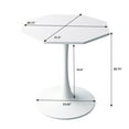thumbnail image 2 of 31.50"Modern Octagonal Coffee Table with MDF Table Top, Metal Base, for Dining Room, Kitchen, Living Room (White), 2 of 7