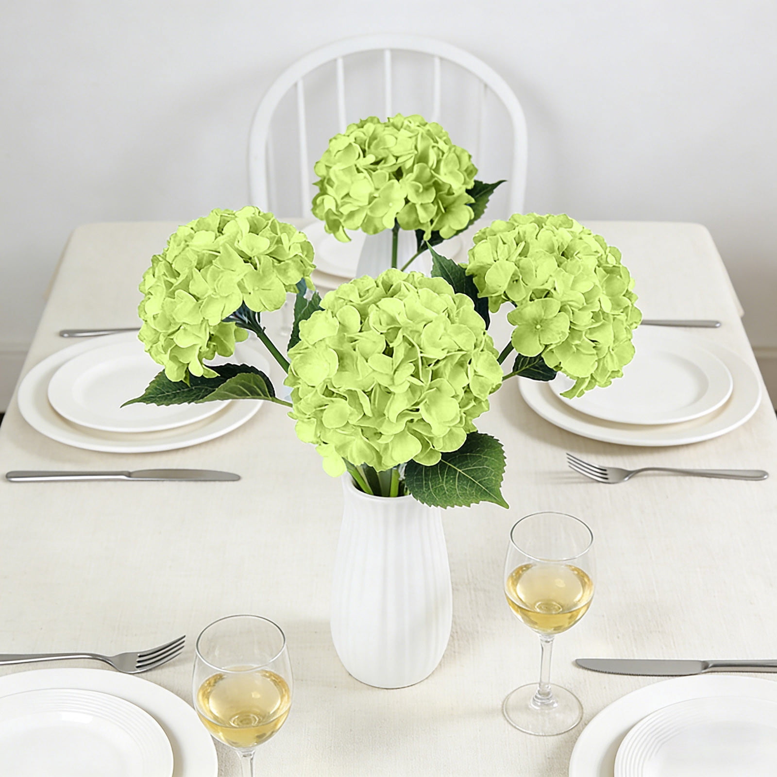 Realistic Artificial Hydrangea Large Flowers, Artificial Dry Flowers for Outdoor Wedding Christmas Office, Family Party Living Room Table Decoration