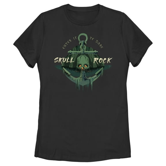 Women's Peter Pan & Wendy Skull Rock Enter if ye Dare Graphic Tee Black Medium