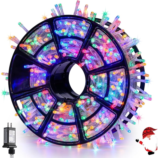 JMEXSUSS 168FT 600 LED Christmas Lights Outdoor Waterproof 8 Modes Christmas String Lights Multicolor Christmas Tree Lights Indoor Plug in Party Holiday Christmas Decorations