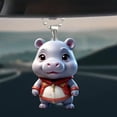 thumbnail image 1 of Fwttom Cute Red Hippo Acrylic 2D Pendant Key Chain Car Rearview Mirror Accessories Backpack Pendant, 1 of 6