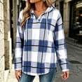 thumbnail image 3 of Hoodie for Women Long Sleeve Plaid Fall Winter Casual Sweatshirt Mid Length Drawstring Detail Relaxed Fit Stylish Everyday Sweatshirts, 3 of 9