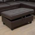 thumbnail image 2 of 3 Pc Sectional Sofa Set, (Brown) Faux Leather Right -Facing Chaise With Free Storage Ottoman, 2 of 6
