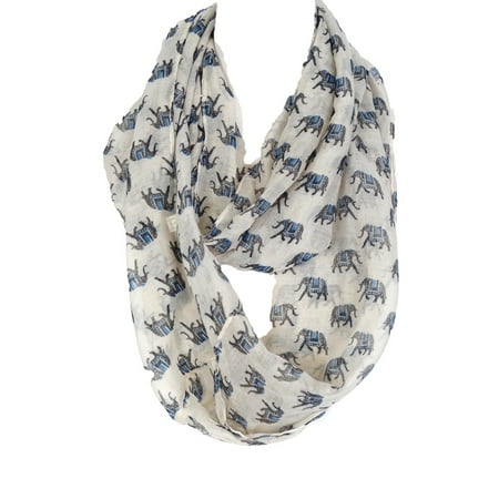 Womens Fashion Infinity Scarf - Zodaca Casual Simple Fashion Lightweight Elephant Infinity Scarf for Women Ladies