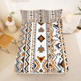 thumbnail image 5 of jejeloiu Aztec Geometric Queen Sheets For Men Women,Southwestern Pattern Queen Sheet Sets,White Orange,4 Pieces,1 Flat Sheet, 1 Fitted Sheet and 2 Pillowcases, 5 of 6