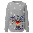 thumbnail image 4 of Wang6 Womens Plus Size Christmas Sweatshirts Cute Xmas Reindeer Snow Printed Long Sleeved Hoodless Tshirts Causal Black Round Neck Loose Fit Pullovers Tops X_Light Gray XXL, 4 of 4