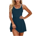 thumbnail image 2 of Hrsba Solid Color Casual Beach Outfit 1 Piece Swimsuits Women Sleeveless Bathing Suits, 2 of 5