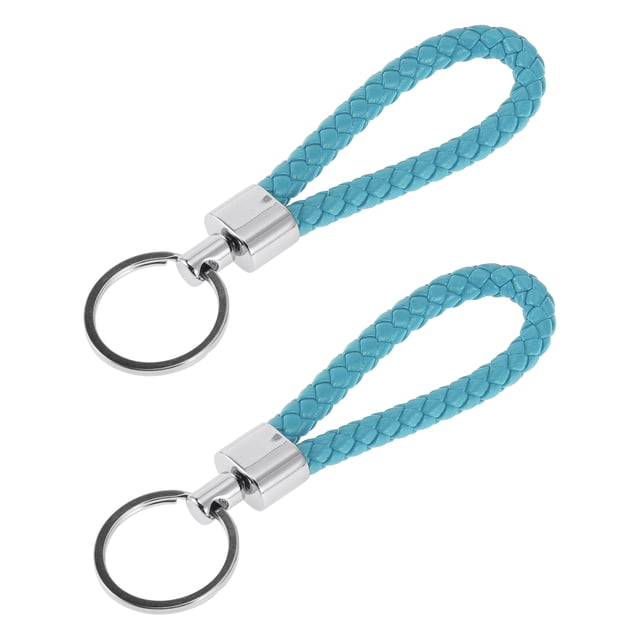 Llavero para Automóvil Unique Bargains Llavero Universal con Anillo para Llaves de Fob para Casa Aleación de Zinc Tono Plateado Azul Claro 2 Pcs