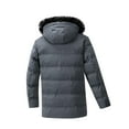 thumbnail image 4 of ZCFZJW Men's Winter Coat Warm Parka Jacket with Faux Fur Removable Hood Trendy Long Sleeve Outdoor Mountain Hooded Outerwear Tops Gray XL, 4 of 4