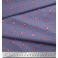 thumbnail image 3 of Soimoi Purple polyester Crepe Fabric Red & Blue Star Print Sewing Fabric Yard 52 Inch Wide, 3 of 3