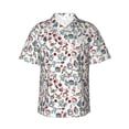 thumbnail image 2 of Xecao Christmas Elements print Hawaiian shirt - a stylish short-sleeve button-down for men, perfect for casual beach and tropical outings., 2 of 9