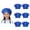 Blue-6pack, variant on Toptie Chef Hat for Kid & Adult, Cotton Elastic Adjustable Kitchen Cooking Baking Hat-Blue-L