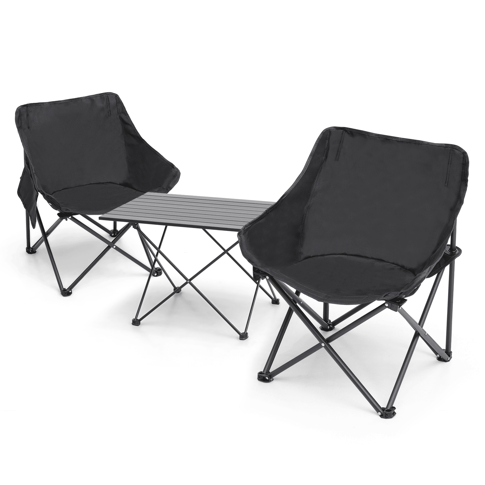 MADOG Folding Table and Chairs Set, Set of 3 Outdoor Camping Picnic