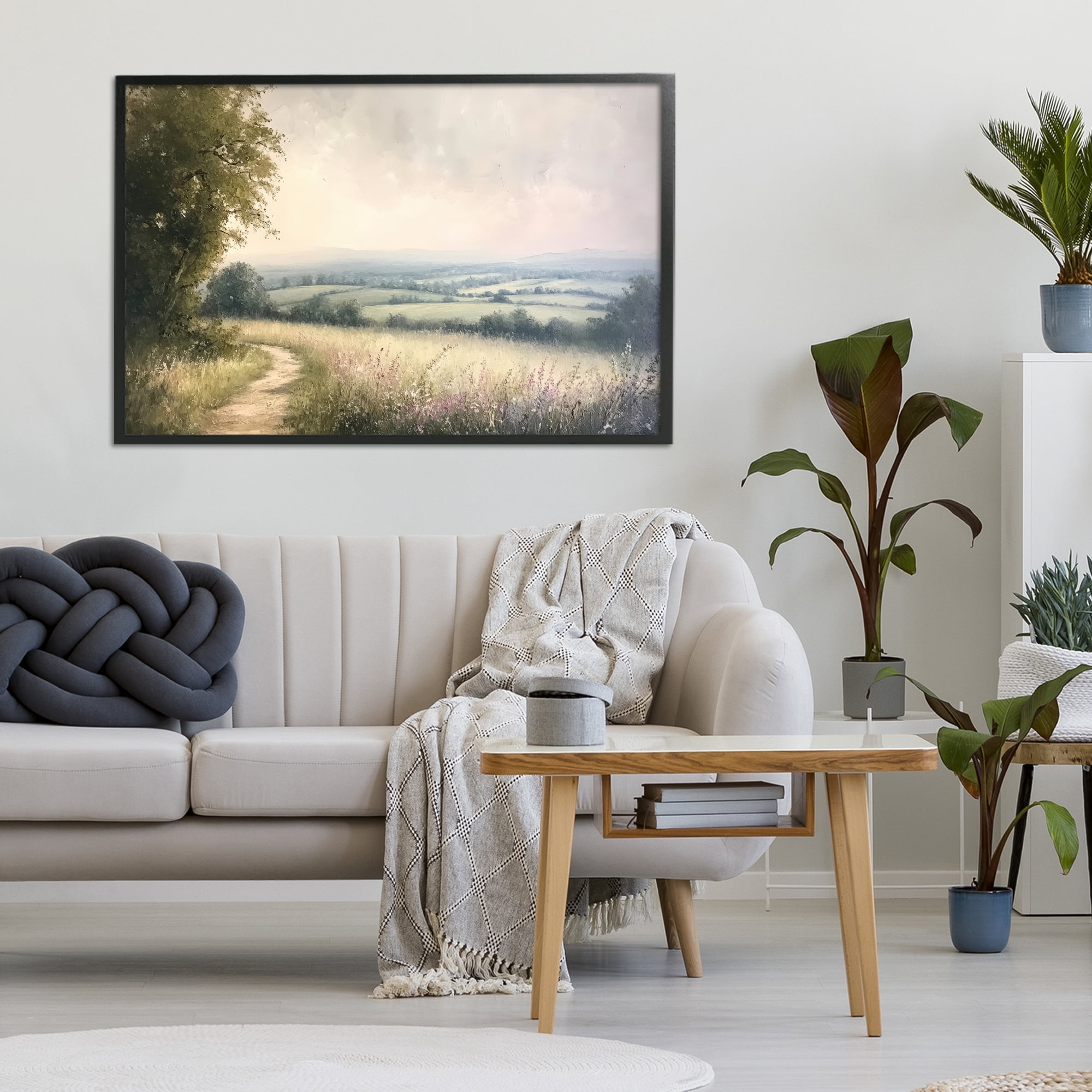 Stupell Industries Rolling Farmlands in Distance Black Framed Giclee Art, design by Petal Prints Design