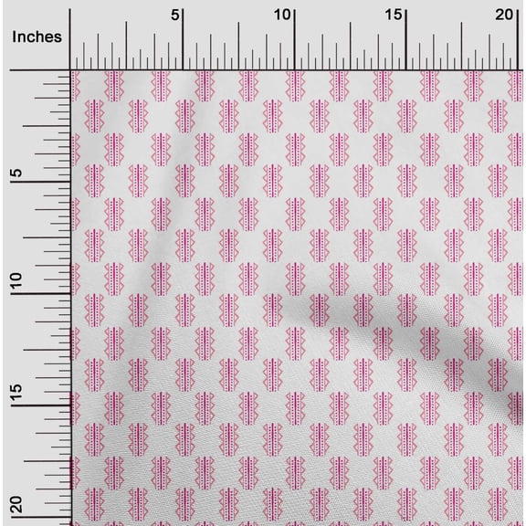 oneOone Cotton Cambric Fabric Triangle Block Print Fabric BTY 56 Inch Wide